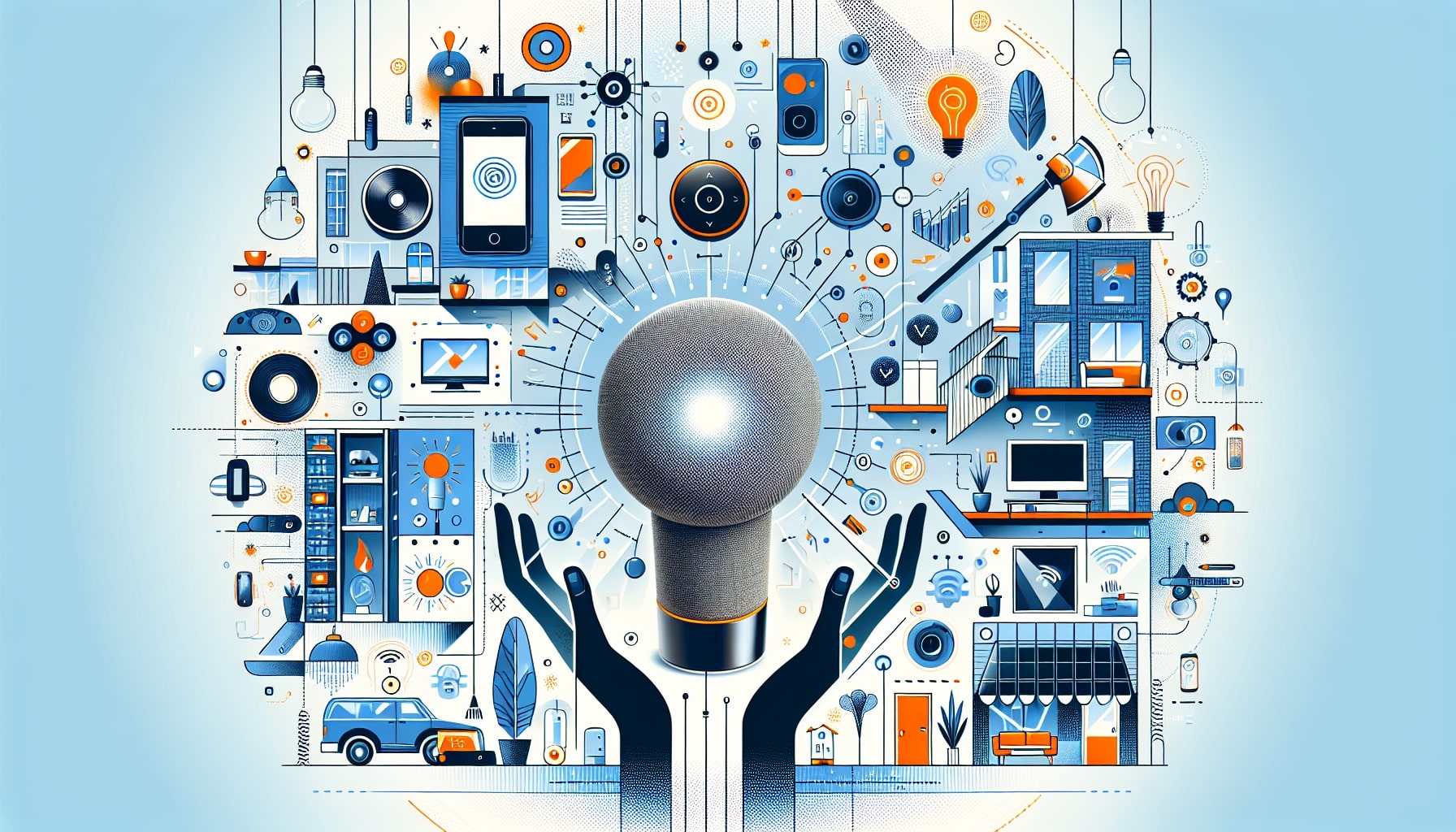 Illustration of smart home technology ecosystem.