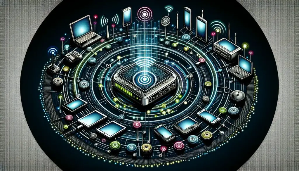 Illustration of futuristic technology and connectivity concept.